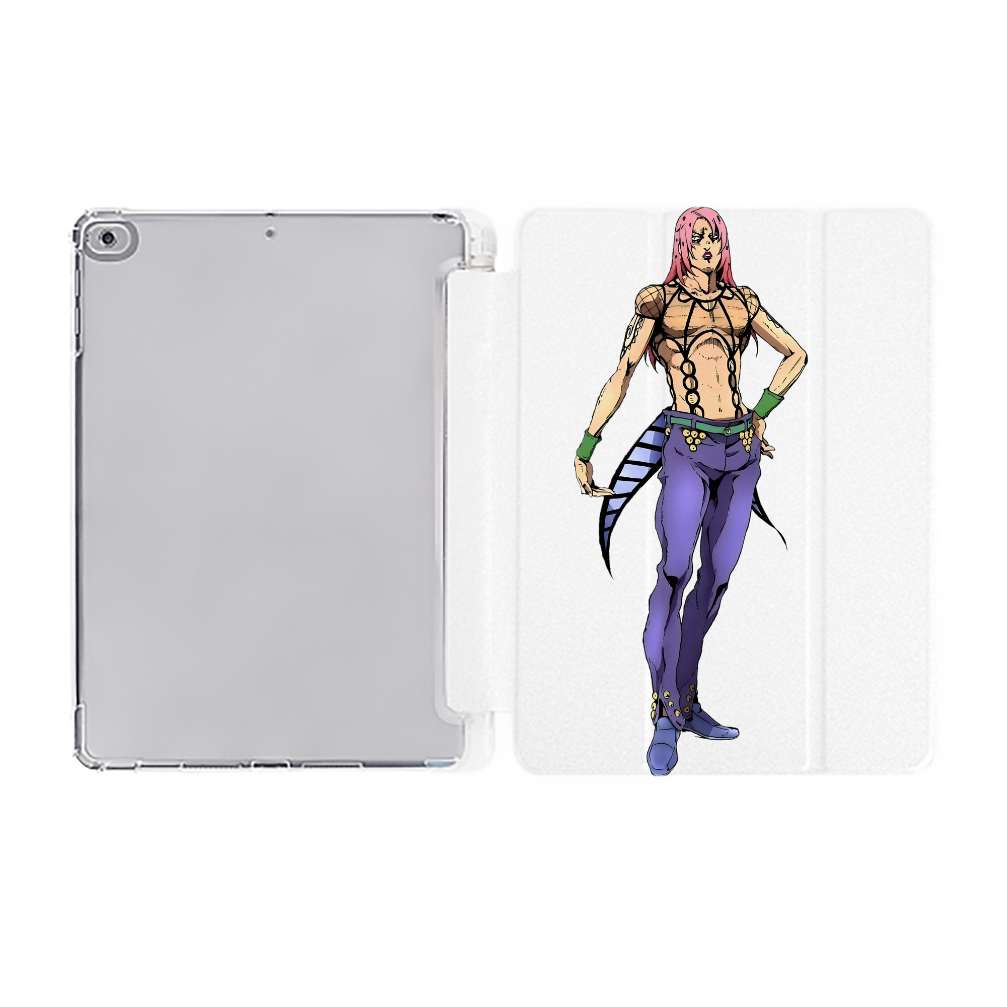 （画像用） ジョジョの奇妙な冒険 ビネガー?ドッピオ JoJo's Bizarre Adventure Vinegar Doppio IPad ケース ペン収納付き 三つ折りスタンド PUレザー×シリコン 対応機種9.5/10.5/10.9インチ